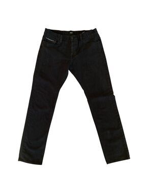 Hugo Boss Black Textured Jeans Mens 35 Straight Leg Stretch Designer Denim